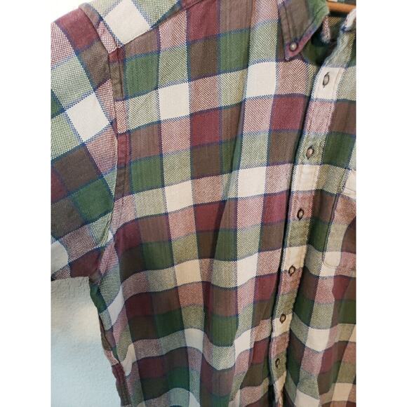 VTG Baxter Brand Natural Clothing Long Sleeve Button Shirt Mens XL Flannel Plaid - Picture 7 of 14